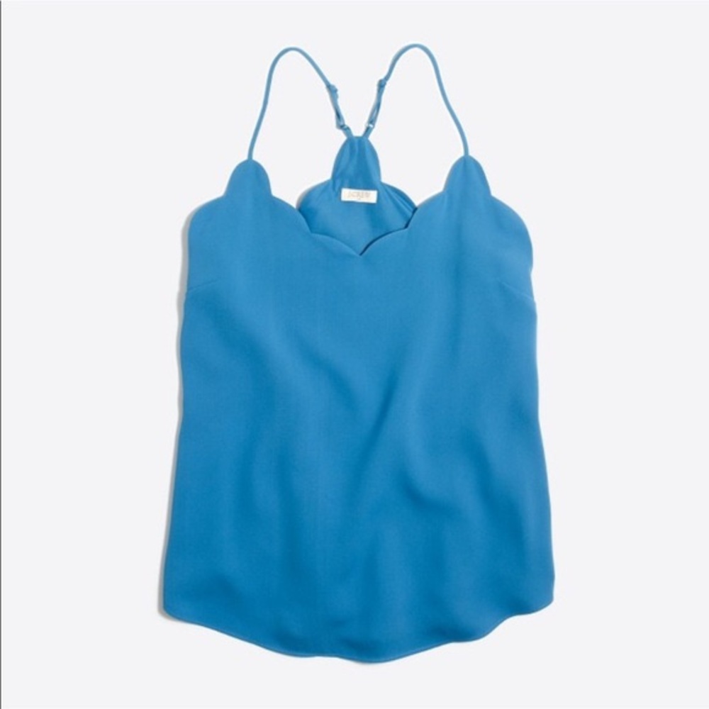 Jcrew factory Barcelona Blue Scalloped cami, size2